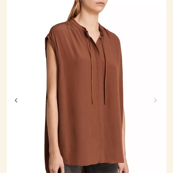 All Saints Raya Shirt Terracotta Women’s M - Picture 3 of 9